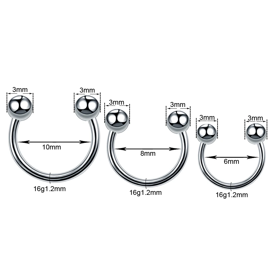 1PC Titanium Piercing Nariz Circular for Septum Nipple Jewelry Helix Tragus Earring Nose Brincos Lip Eyebrow Sexy Fake Jewelry
