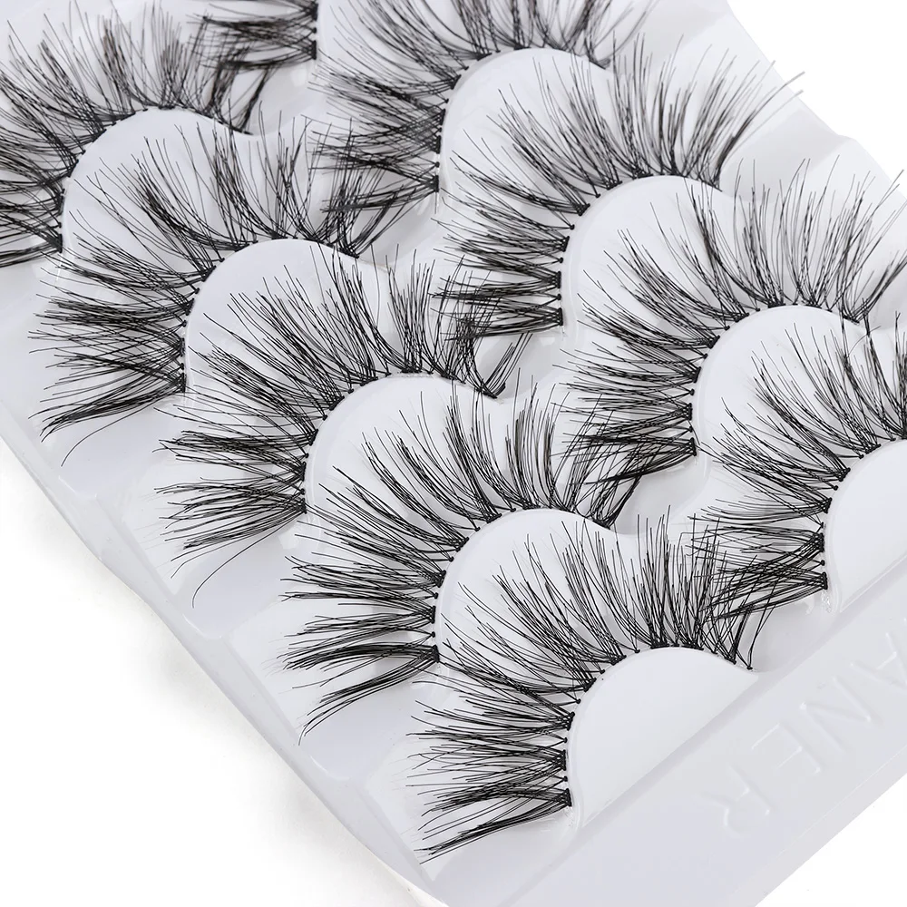 5 Pairs Long Wispy False Eyelashes Natural Black Fake Eyelashes Full Strip Mink Lashes Handmade Eye Lash Extension Makeup Tools