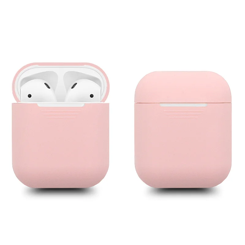 300pcs Soft Silicone Slim Case Cover for Apple Airpods charging Case Air pods Protection Cases Sleeve pouch bag coque fundas Red