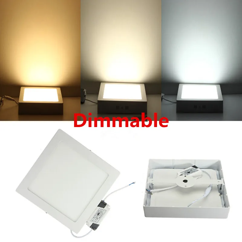 

10pcs 9W 15W 25W Square Dimmable LED Surface Mounted Ceiling Light SMD 2835 Panel Light For Home BathRoom kitchen illumination