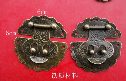 

30pcs/lot 6cm Bronze Large Flower Buckle Archaize Fastener Padlock Hasp Clasp Lock Jewellery Wooden Box Drawer Case Cabinet DIY