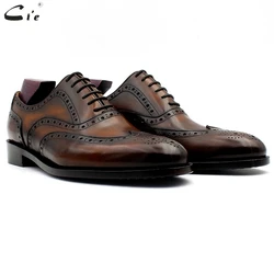 cie oxford patina brown brogues dress shoe genuine calf leather outsole men leather work shoe handmade quick delivery No. 20311