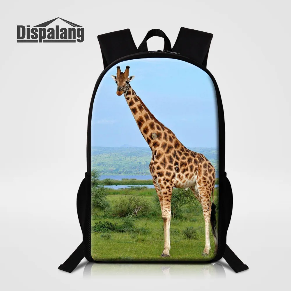 

Dispalang Oxford Children School Bags Giraffe Animal Printing Backpacks for Teenagers Students Schoolbag Travel Shoulder Bag