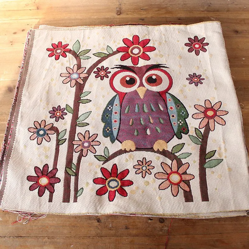 Bird owl Rural household sofa cushion quilt pillows fabric cloth mat  48*48cm