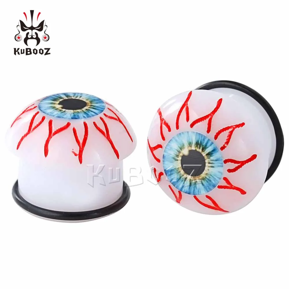 

KUBOOZ Ear Gauges Earrings Evil Eyes Plugs Tunnels Stretcher Saddle Flesh Tunnels Expander Fashion Body Piercing Jewelry Gift