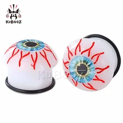 KUBOOZ Ear Gauges Earrings Evil Eyes Plugs Tunnels Stretcher Saddle Flesh Tunnels Expander Fashion Body Piercing Jewelry Gift