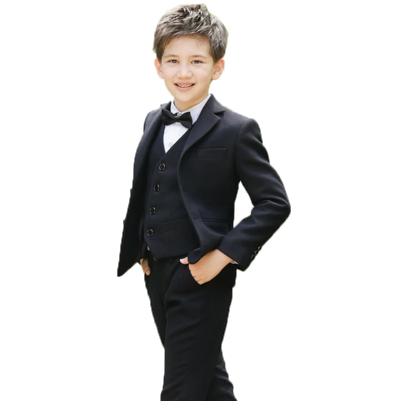 

Autumn Winter Woolen Woolen Padded Children Formal Suit Sets Boy Piano Performance Dress Clothes Kids Wedding Party Costume