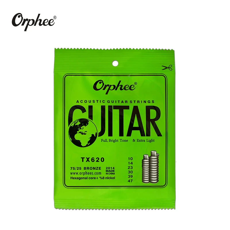 free shipping 10 pcs  orphee guitar strings TX620/TX630/TX640 acoustic guitar strings   Extra Light