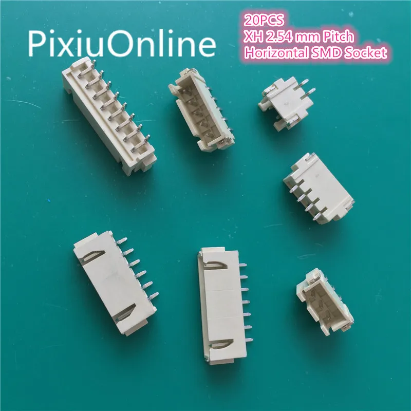 20PCS YT2010 XH 2.54 mm Spacing Connector 2P/3P/4P/5P/6P/7P/8P Horizontal SMD Socket 2.54mm Pitch Patch Plug Connector