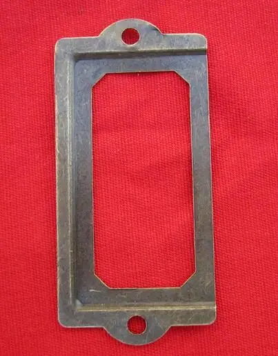 

New Arrive Antique Brass Metal Label Pull Frame Cabinet Drawer Box Case File Name Card Holder Cabinet Drawer Box Case