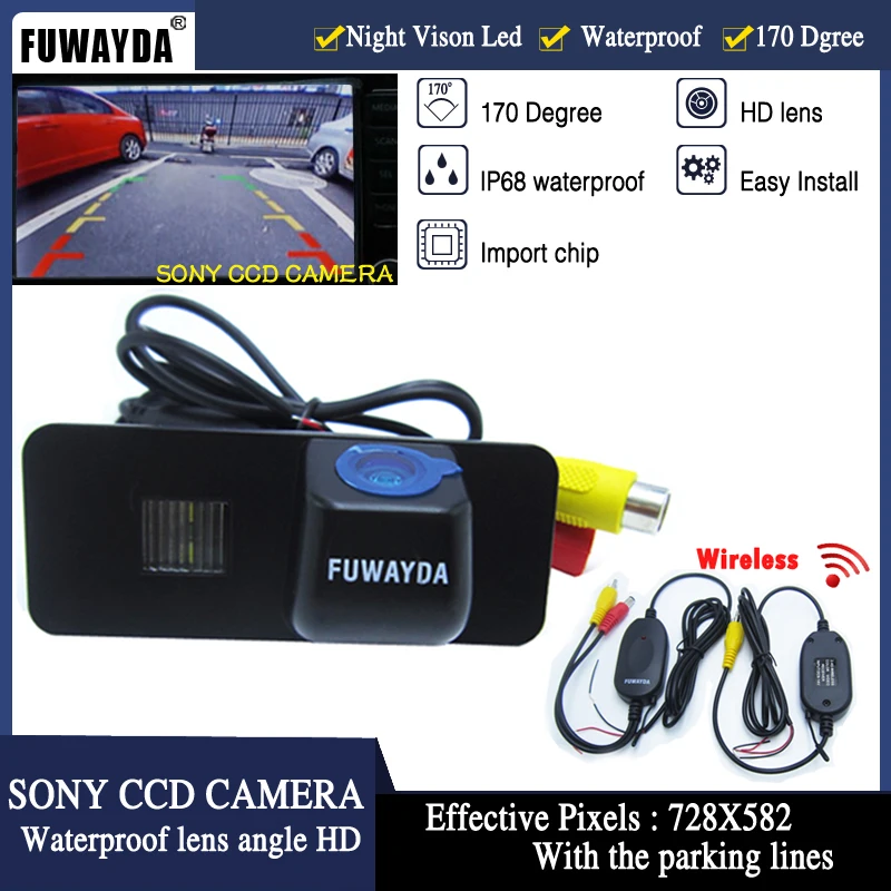 

FUWAYDA Wireless SONY CCD Car Rear View CAMERA for VW Volkswagen PHAETON/SCIROCCO/GOLF 4 5 6 MK4 MK5/EOS/LUPO/BEETLE