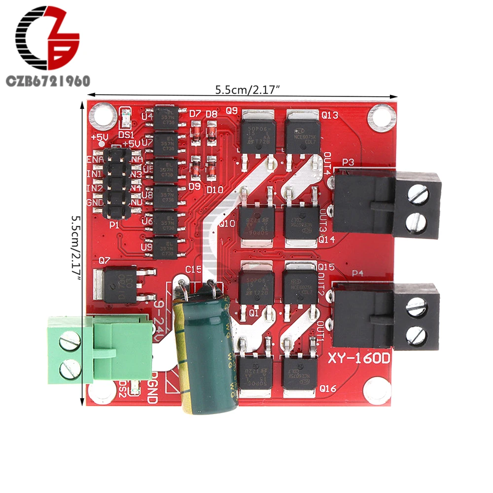 160W 7A Dual DC Motor Drive Module Positive Negative PWM Speed L298 Logic XY160D