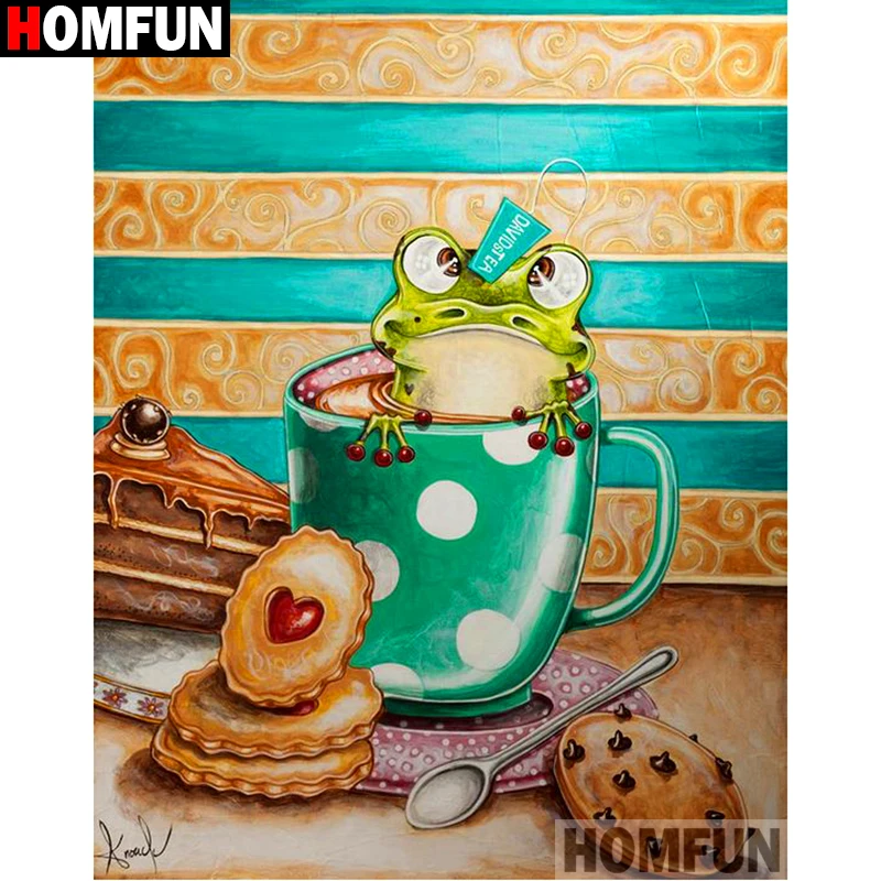 

HOMFUN Full Square/Round Drill 5D DIY Diamond Painting "Cartoon frog" Embroidery Cross Stitch 3D Home Decor Gift A13072