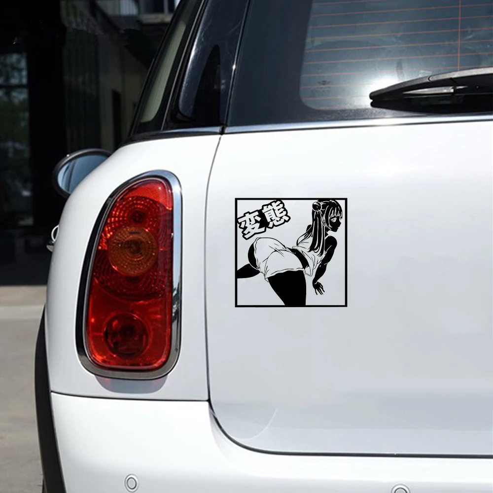 15*15.5Cm Anime Sexy Meisje Auto Sticker Autocaravana Camper Auto Accessoires Grappige Pute Onzedelijk Anime Ecchi Vinyl Decal