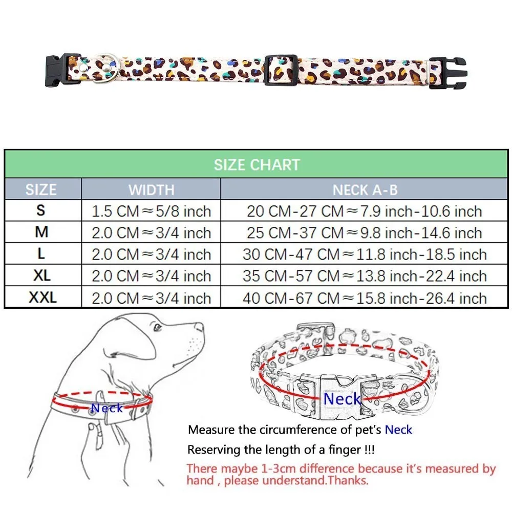 Adjustable Dog Collar Canvas Print Puppy Cat Collars for Small Medium Large Dogs Pet Neck Starp High Quality ABS Buckle S-XXL