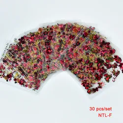 30designs 3d Nail Sticker 1sheet Stickers For Nail Art 3d Manicure Butterfly/Flower Stickers Nails Decals 3d Sticker Set #6*5CM#
