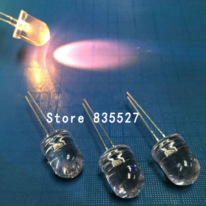 

20pcs/lot F10 Round 10mm warm white yellow clear LED Super Bright Light Lamp beads Emitting Diode DIP For DIY lights head