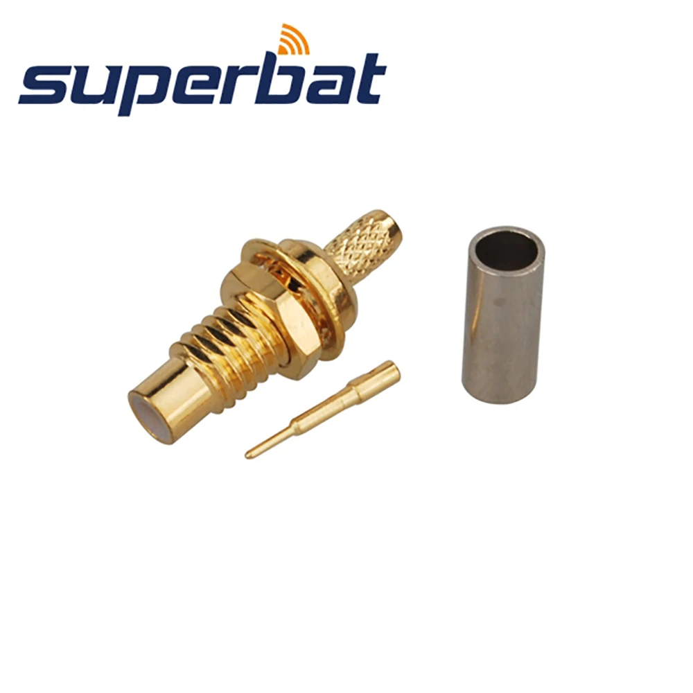 

Superbat 10 шт. SMC обжимной гнездовой перегородки прямой радиочастотный соединитель для кабеля RG174,RG178,RG316,LMR100