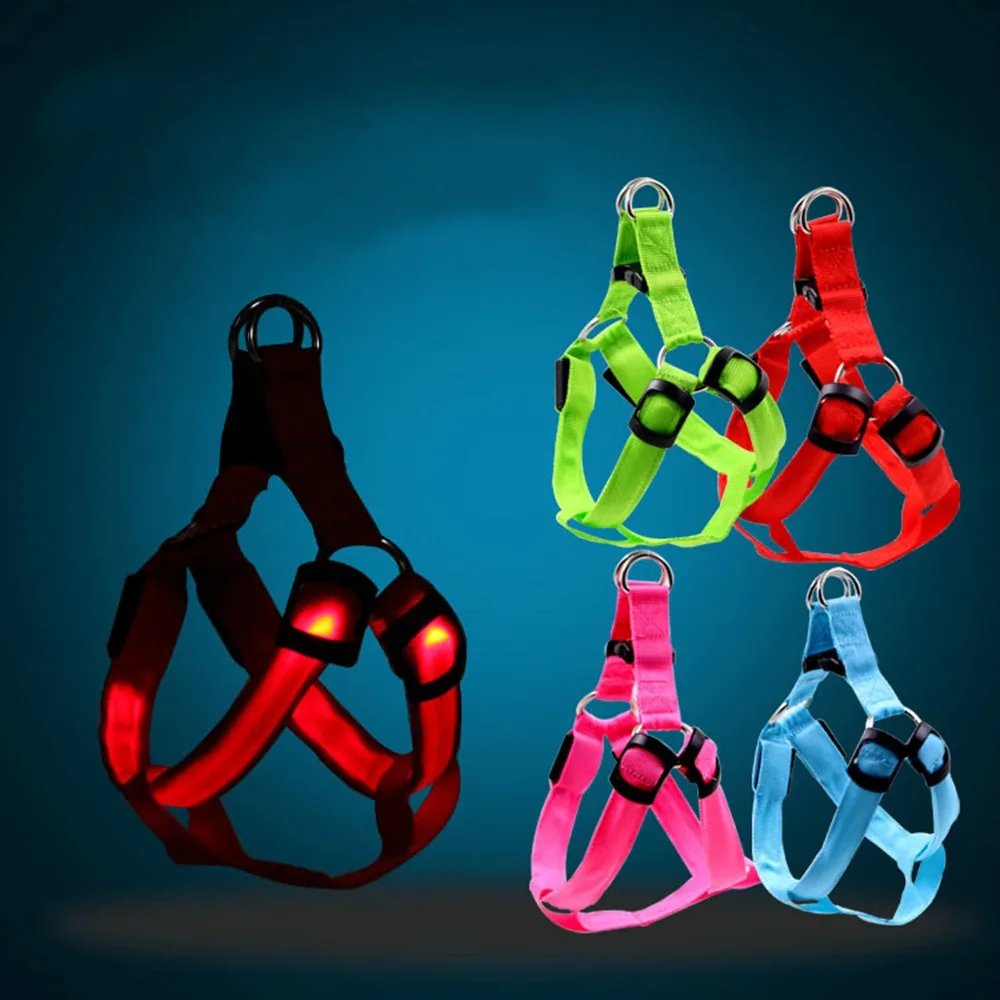 Pet Dog Safety Chest Strap Harness LED Light Flashing USB Rechargeable XS/S/M/XL