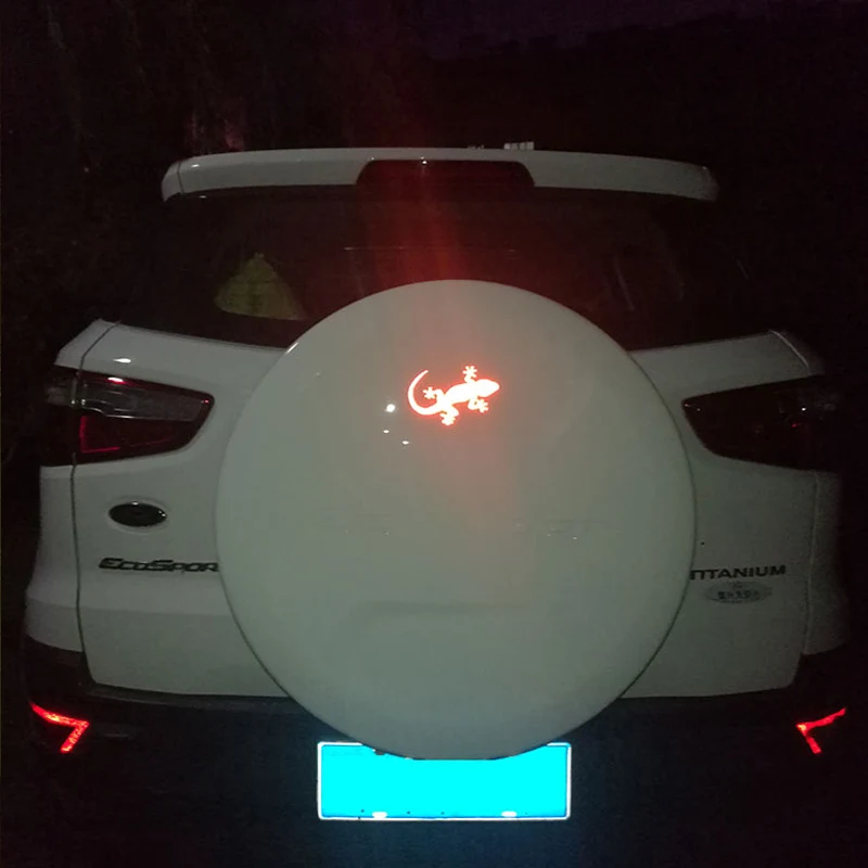 Stiker reflektif mobil, 2/4/5 buah tanda peringatan keselamatan aksesoris eksterior otomatis, peringatan mengemudi malam, reflektor lampu Strip Gecko