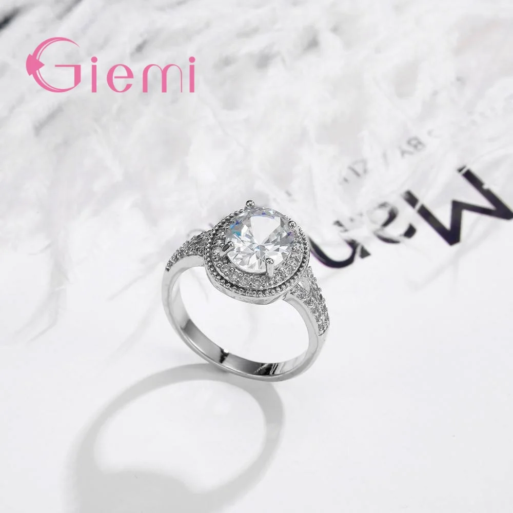 Simple Fresh Style Oval Zircon CZ Rings for Female Anniversary Decoration Hot 925 Sterling Silver Top Rated Jewelry