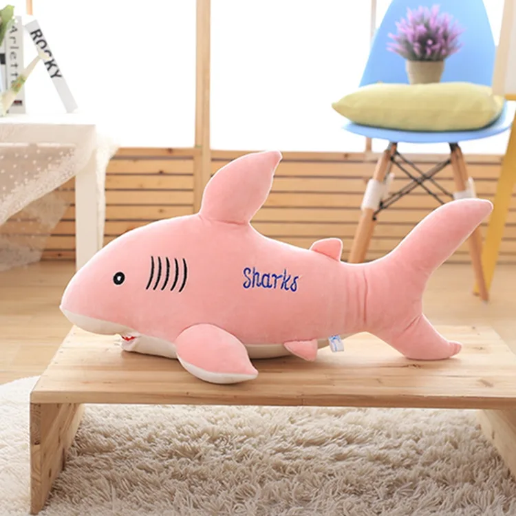 big new creative plush shark toy cute pink shark doll gift about 80cm