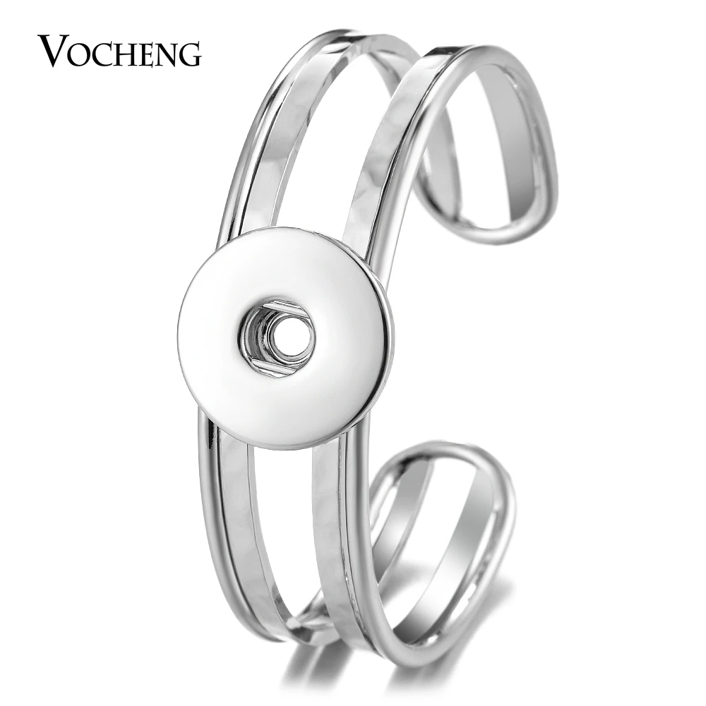 10PCS/Lot Ginger Snap Charms Cuff Bangle Double for 18mm Button Vocheng Interchangeable Jewelry NN-592*10