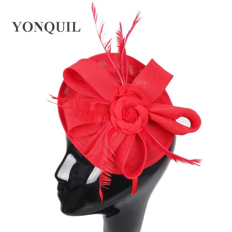 

Imitation Sinamay Flower Party Hats Fascinator Hair Clips Handband Wedding Bride Hair Accessories Ladies Party Decoration SYF32