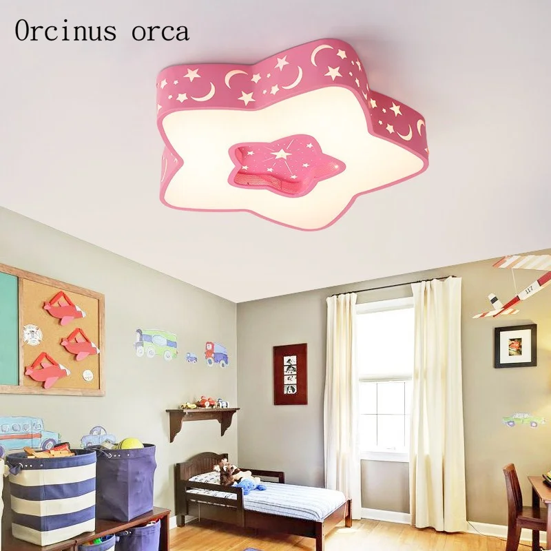 

Cartoon star LED ceiling lamp children's room girls boys bedroom Princess Room eye protection creative Pentagram ceiling lamp