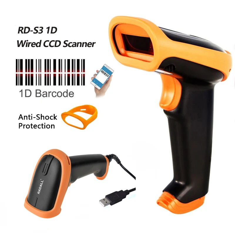 RADALL 1D/2D QR Wireless Bluetooth Barcode Scanner Data Matrix PDF 417 for Inventory POS Terminal PC MAC