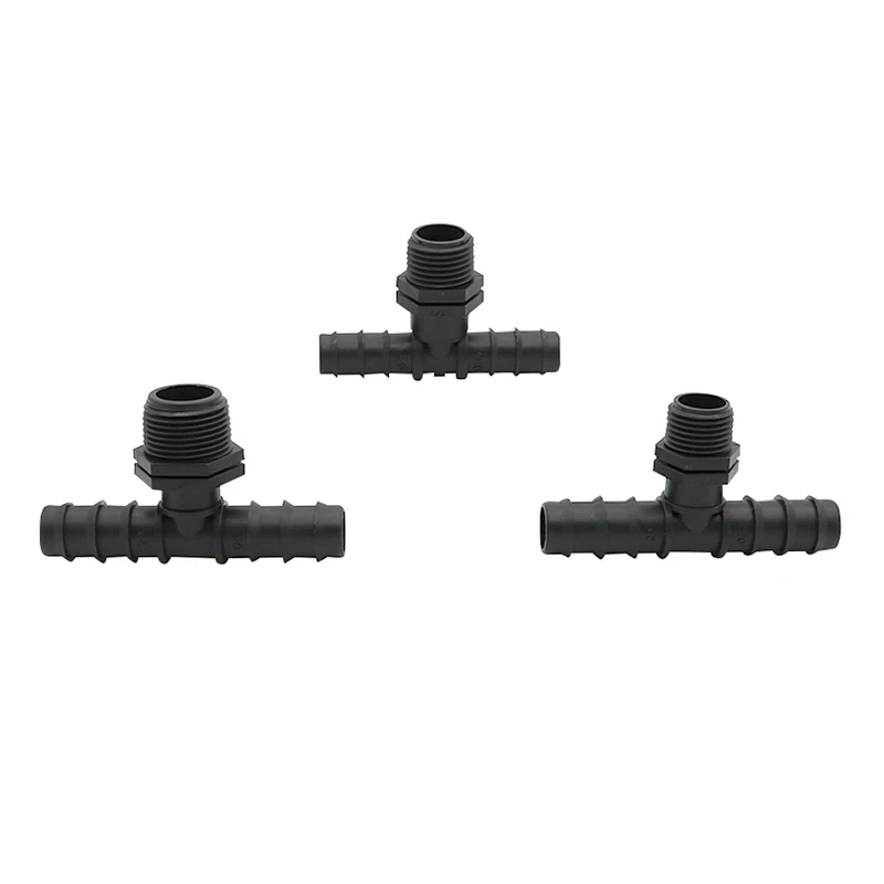 

Hose Barbed Tee Connectors with Threaded Agriculture Irrigation Connections to DN16 DN20 Garden Hose Splitter 5 Pcs