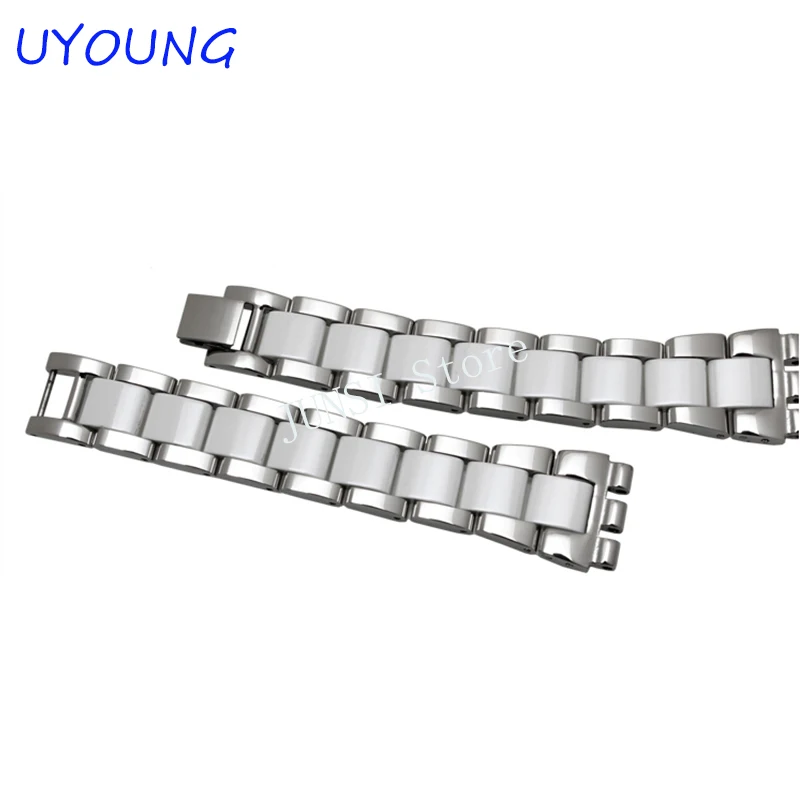 metal Watchband For Swatch YGS716 YAS100 YVS441G/YAS112G watch bracelet Stainless steel + Ceramic Watch Band 17mm women wrist