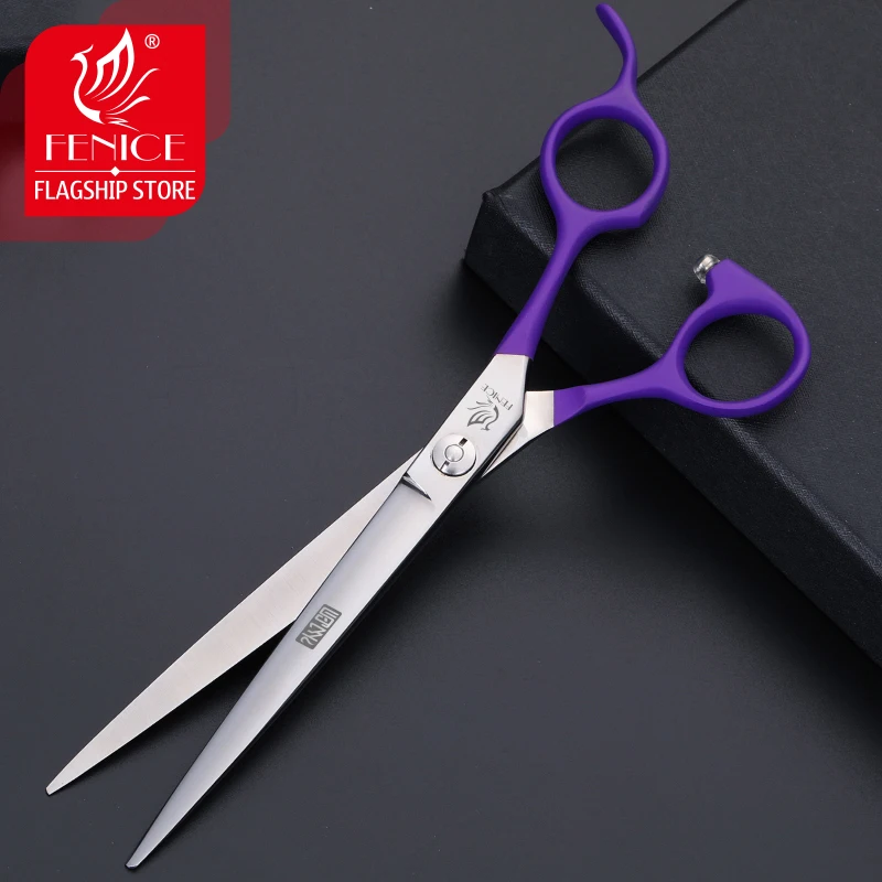 Fenice Purple Professional Pets Grooming Cutting Scissors 6.75 inch Japan 440C Shears for Dogs Cats