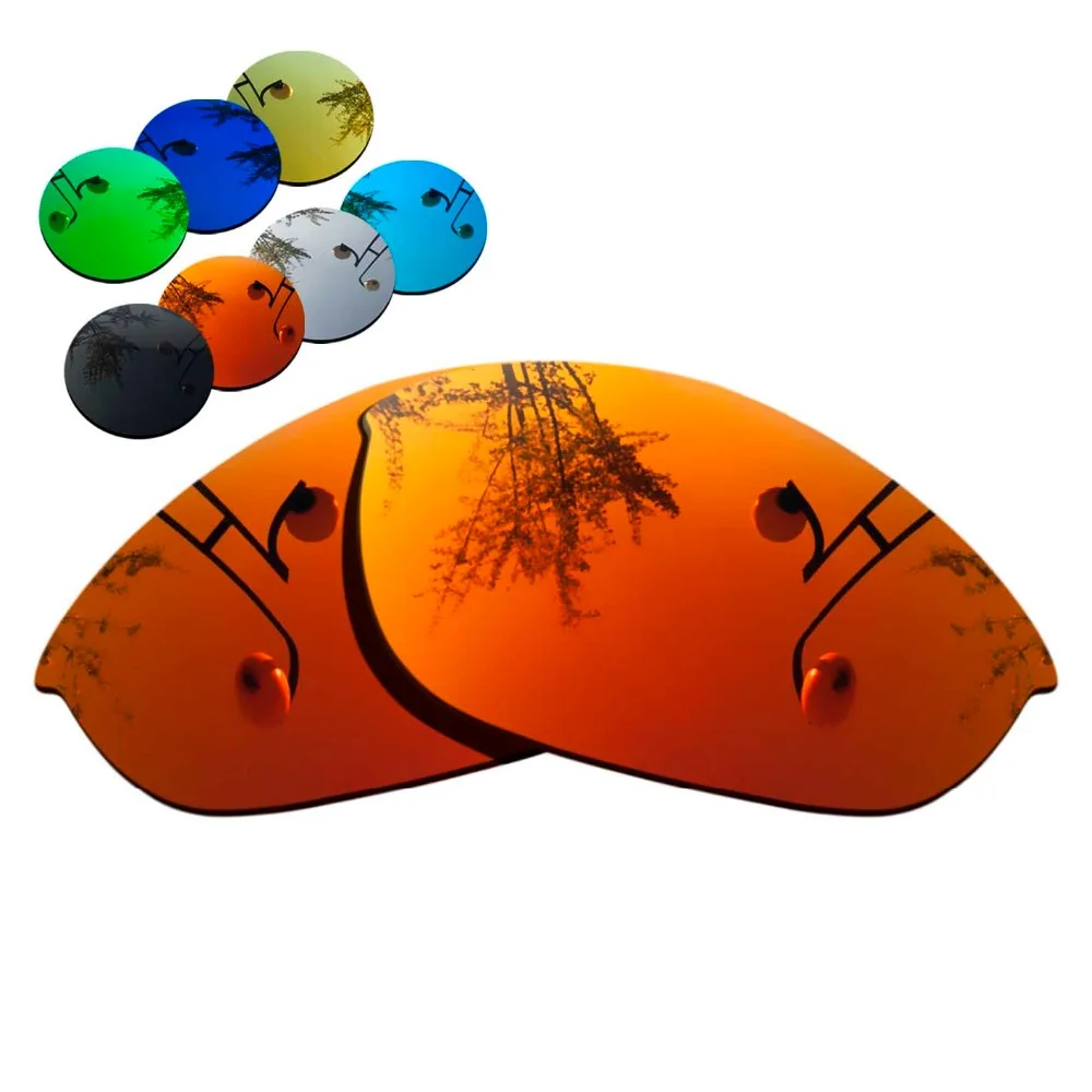 

100% Precisely Cut Polarized Replacement Lenses for Half Jacket Sunglasses Red Mirrored Coating Color- Choices