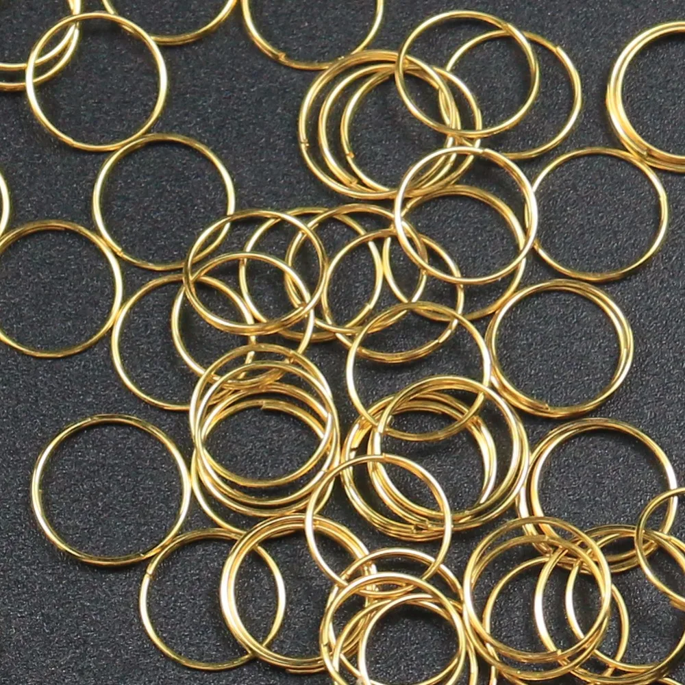 100Pcs 12MM Gold Silver Plated Steel Ring Loop Lamp Parts Chandelier Crystal  Connector Pendant Bead Curtain Accessories