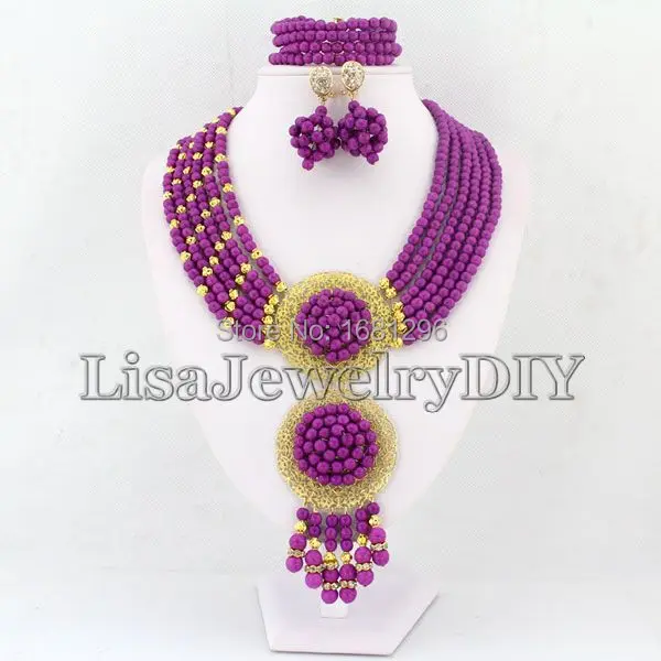 

African 2019 Beads Jewelry Sets Nigerian Wedding African Beads Jewelry Sets HD0952