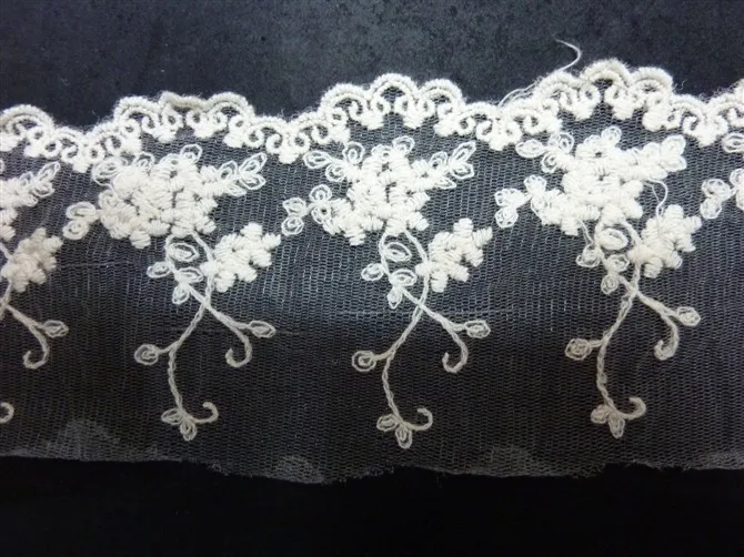 

Free shipping Flower white cotton embroidered lace,3-15cm width,XERYzy65