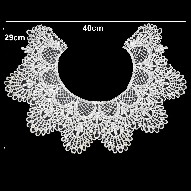 White collar Venise Floral Embroidered Applique Trim Decorated Lace Neckline Collar Sewing Scrapbooking BW137