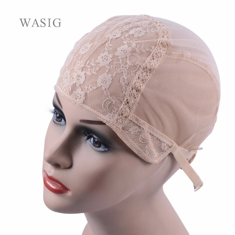 Bonnet de perruque blonde pour perruques exécutives avec sangle réglable à l\'arrière, bonnet de tissage, casquettes sans colle, filet à cheveux de