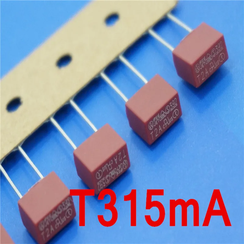 (1000 pcs/lot) T315mA 250V TE5 Slow Blow Subminiature Fuse, UL VDE RoHS Approved, 315mA, 0.315Amp.