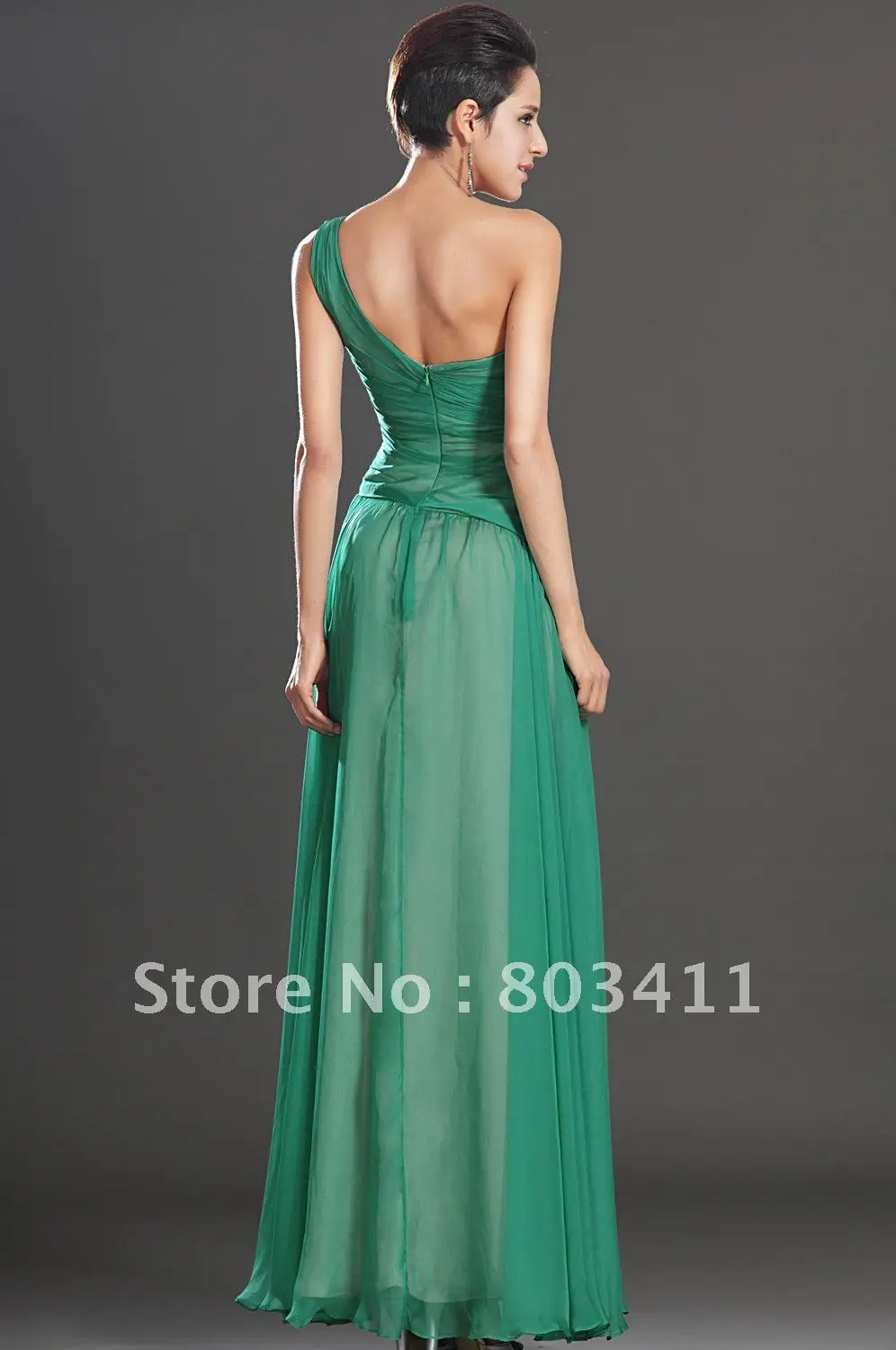 New Gorgeous One Shoulder High Slit Chiffon Evening Dress Women\'s Formal Dresses