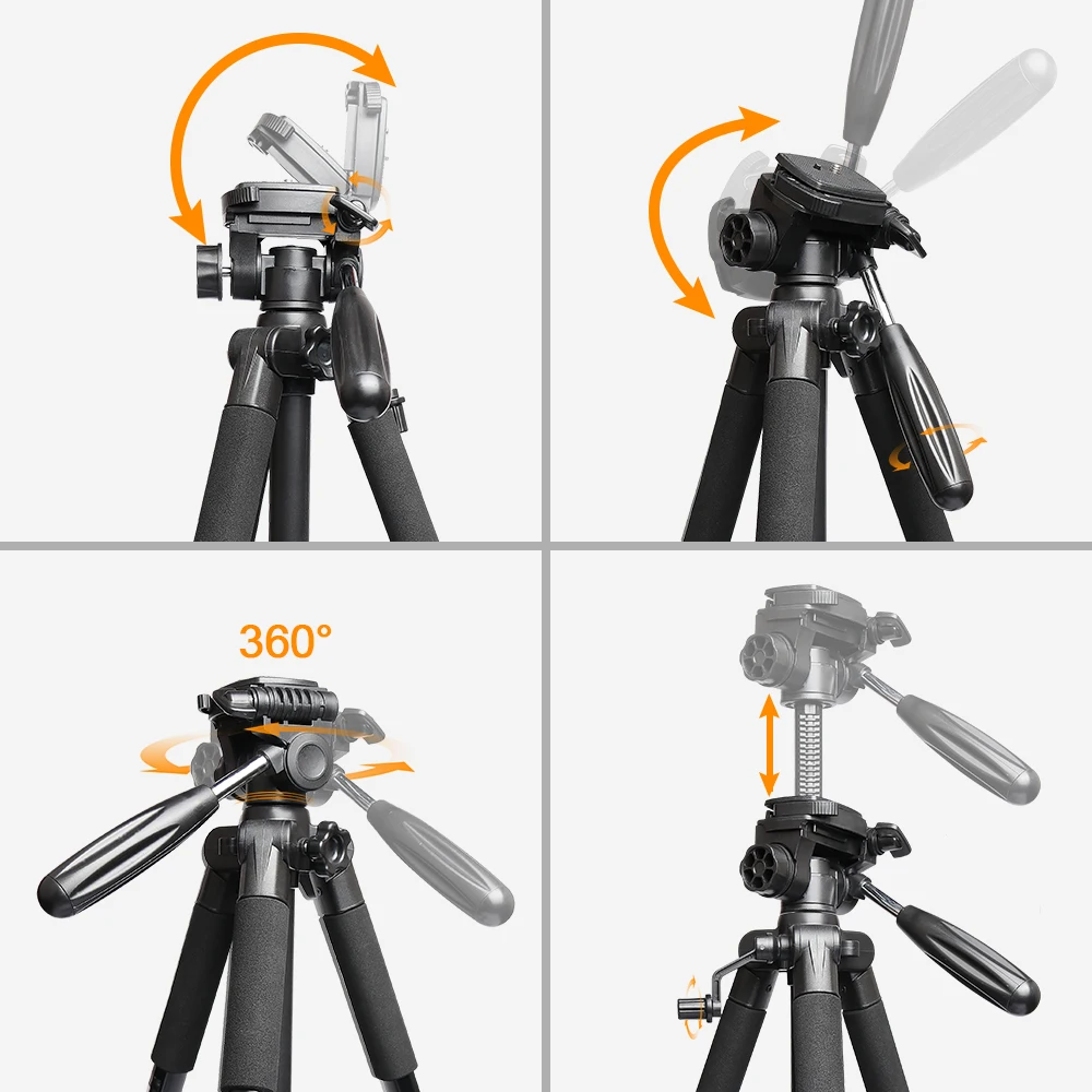 Huepar TPD14A Multi-function Travel Camera Tripod 56\