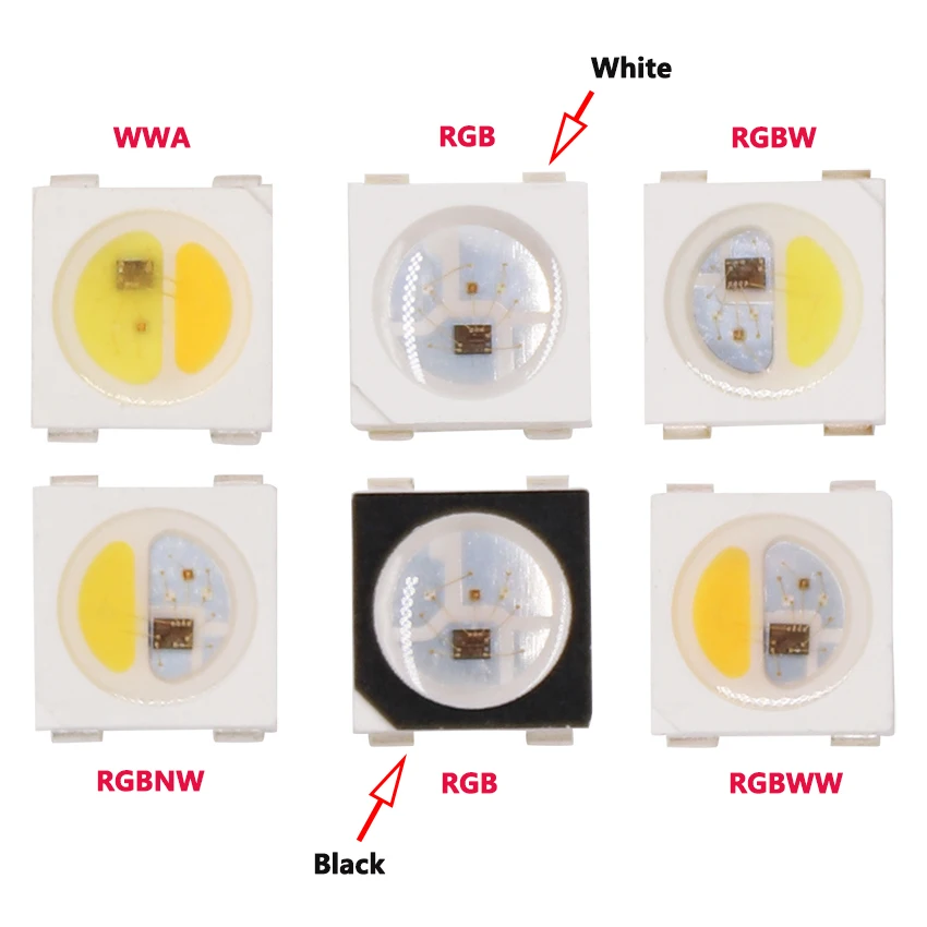 5V 2-1000Pcs Individually Addressable 4 Colors in 1 SK6812 SMD3535 5050 RGBW RGBWW RGBNW WWA RGB White LED Pixel as WS2812B