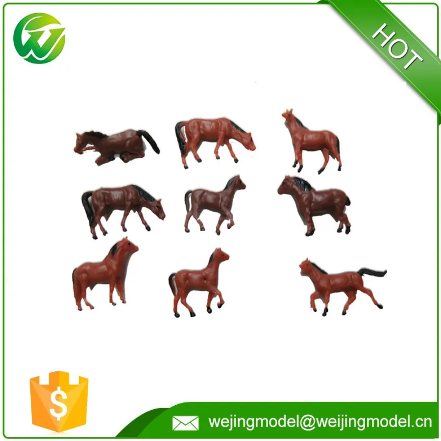 50pcs/lot Scale Model Train Building Layout Painted Animal Figures 1/150 1/87 Ho Scale Farm Horse New