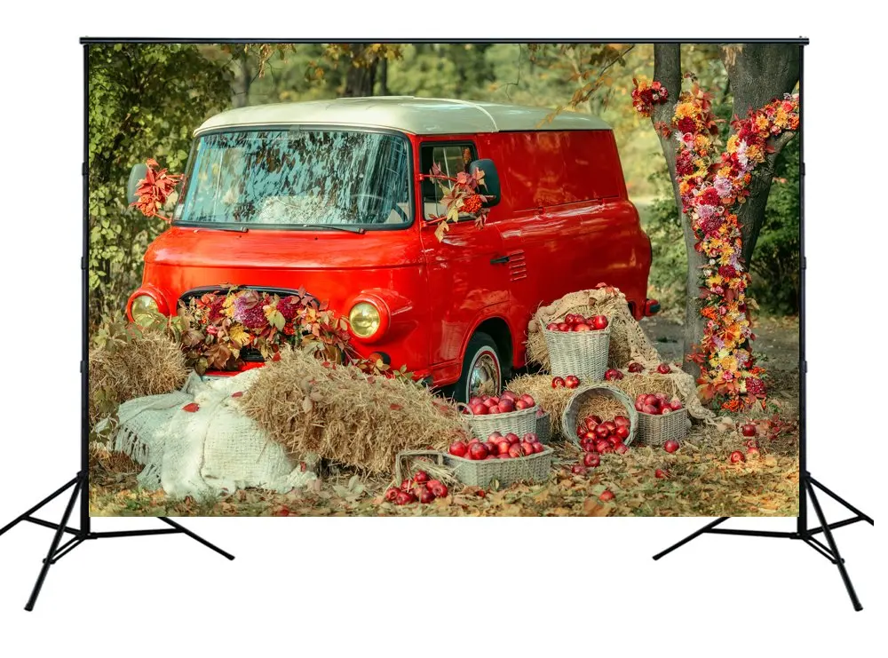 

5x7ft Backdrop photography background for childrens backdrop for newborns red car