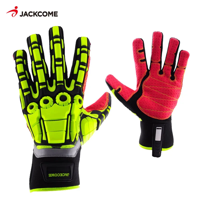 Oil and Gas Safety Gloves Anti Vibration Nylon Shock Mechanics Impact Oil and Water Resistant Fencing Sport Gloves