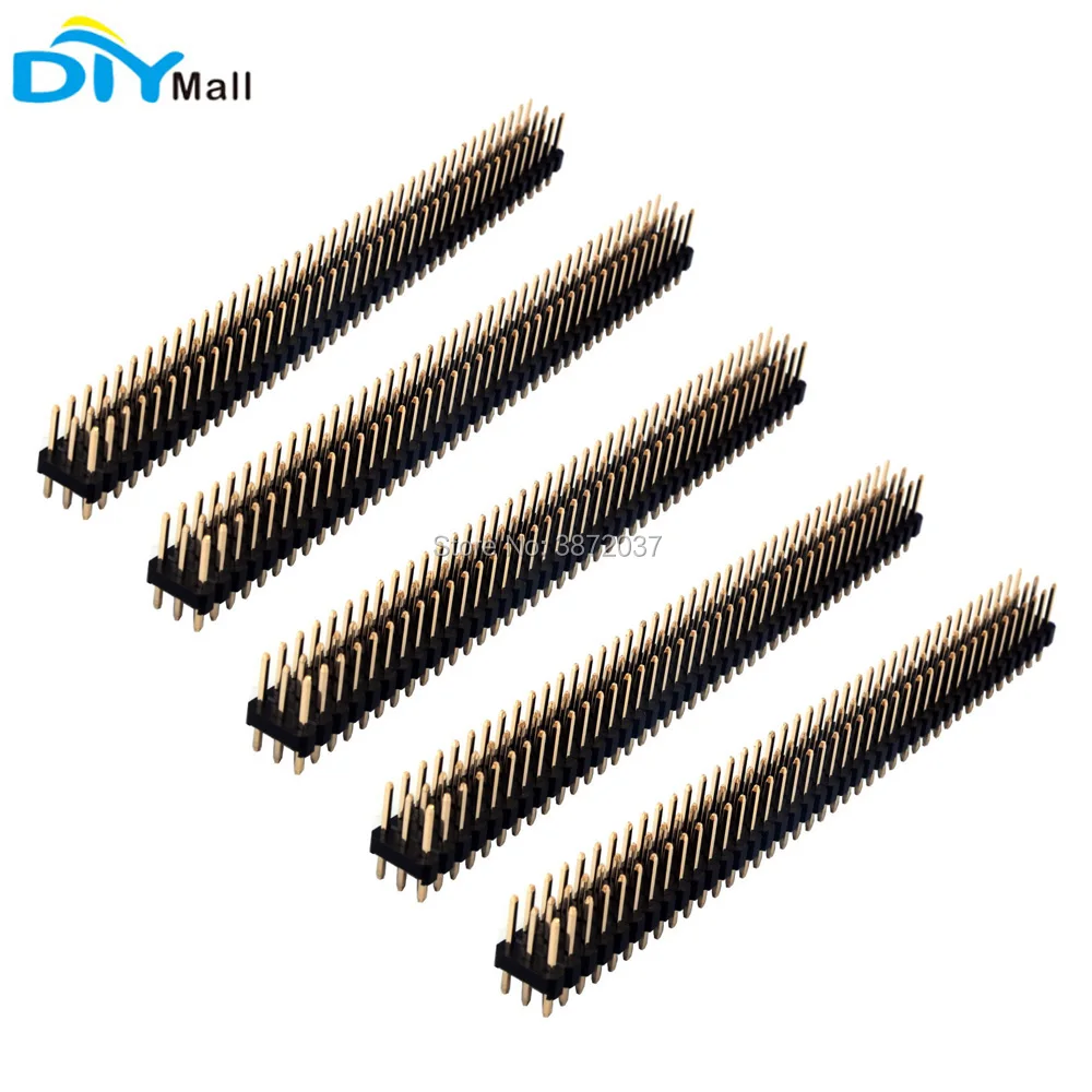 5 pz/lotto 2.54 millimetri 40 Spille Tripla Fila Dritto Maschio Spille Striscia Dell'intestazione per Arduino