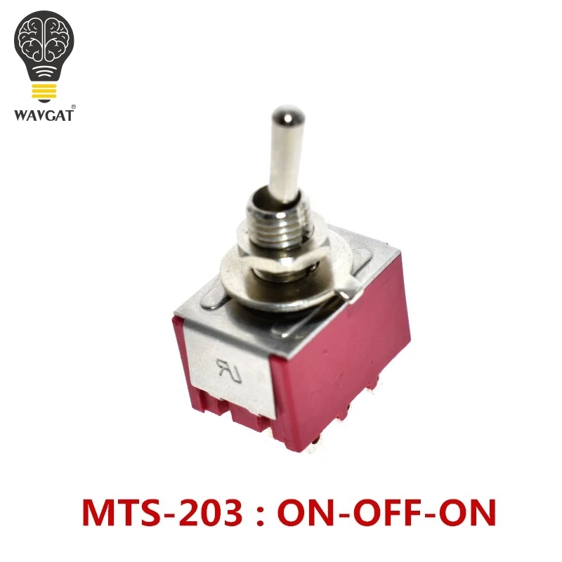 WAVGAT ON-OFF-ON 3 6 9 Pin 3 6 9 Position Mini Latching Toggle Switch 6A 3A MTS-103 MTS-203 MTS-303