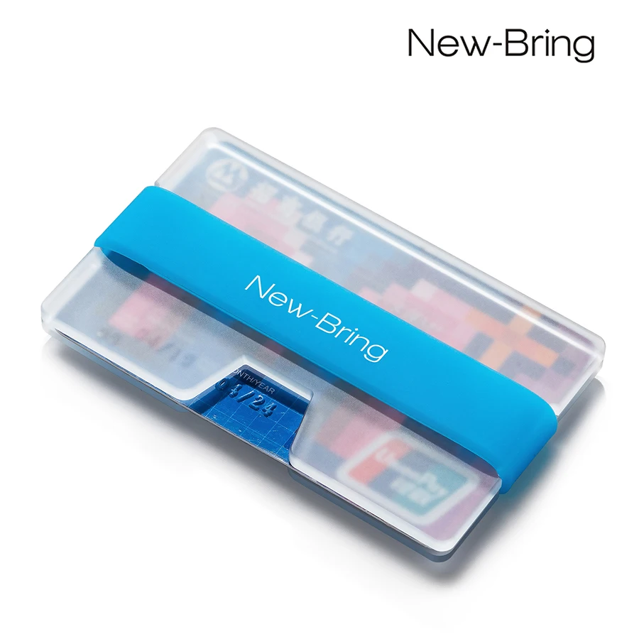 NewBring Mini Credit Card Holder Summer Fluorescence  Man Business Card Money Small Wallet ID Holder Polycarbonate Clip Women