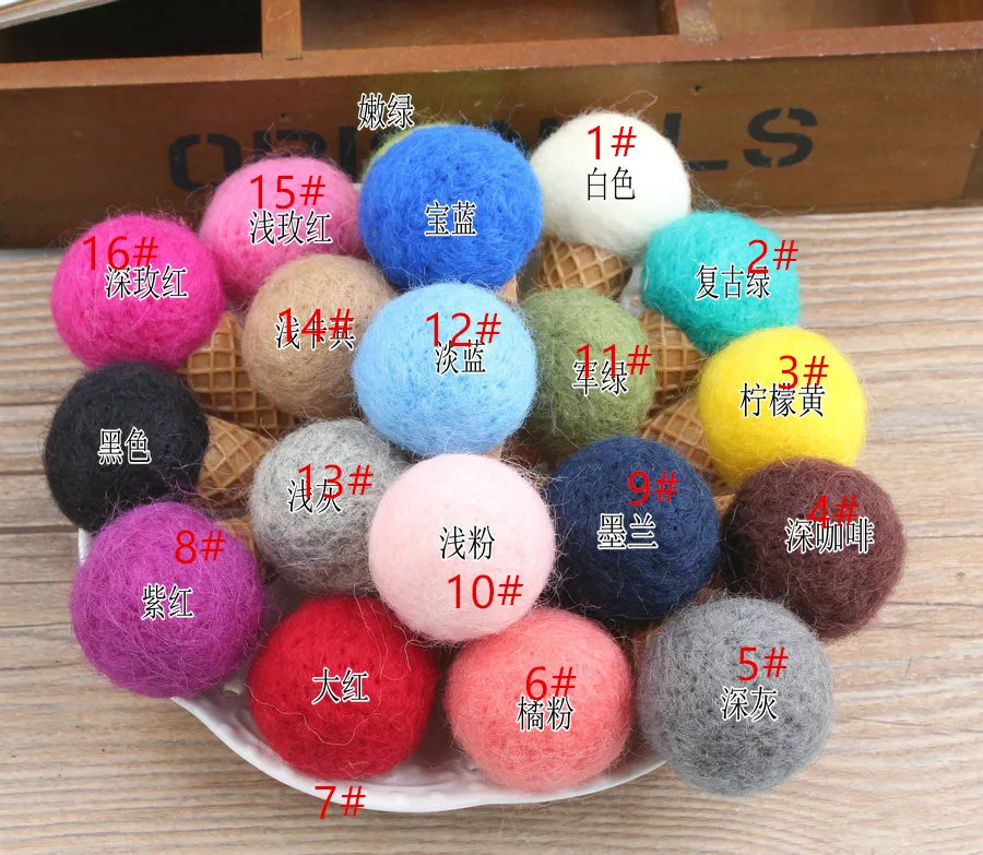 DIY handmade jewelry materials 20pcs Fashion Wool felt Round balls decoration Cartoon Cute 3D Colorful Ice Cream Hair ornaments